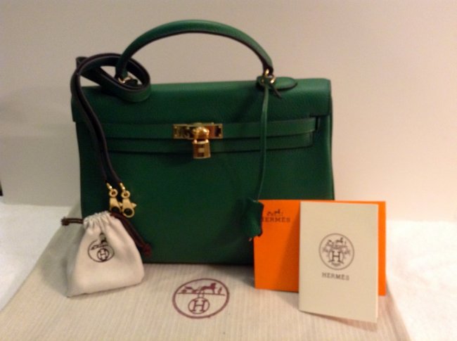 Dark Green Hermes Kelly Bag : Lot 34A