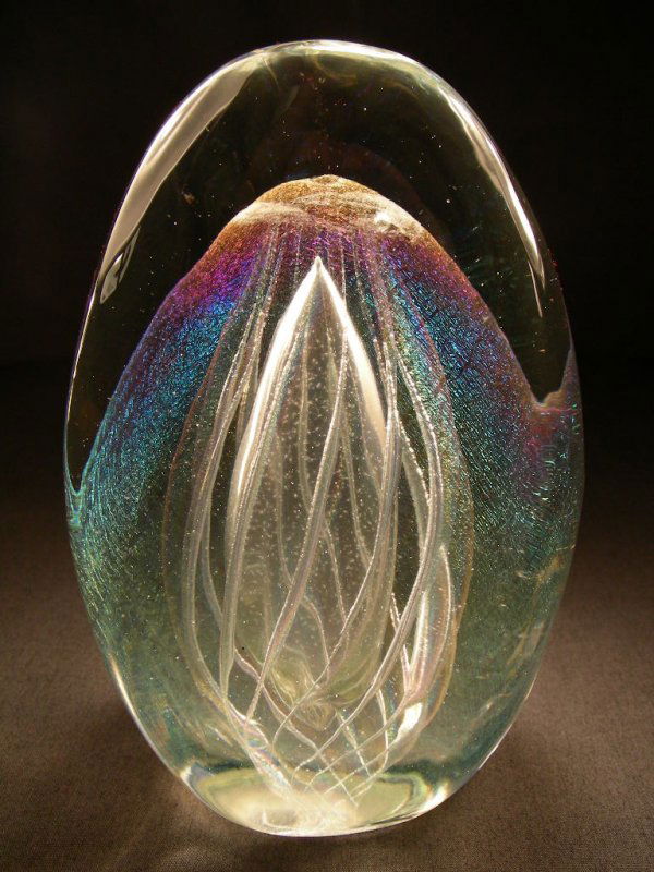 476 LG VINTAGE EICKHOLT ART GLASS PAPERWEIGHT 1984 Lot 476