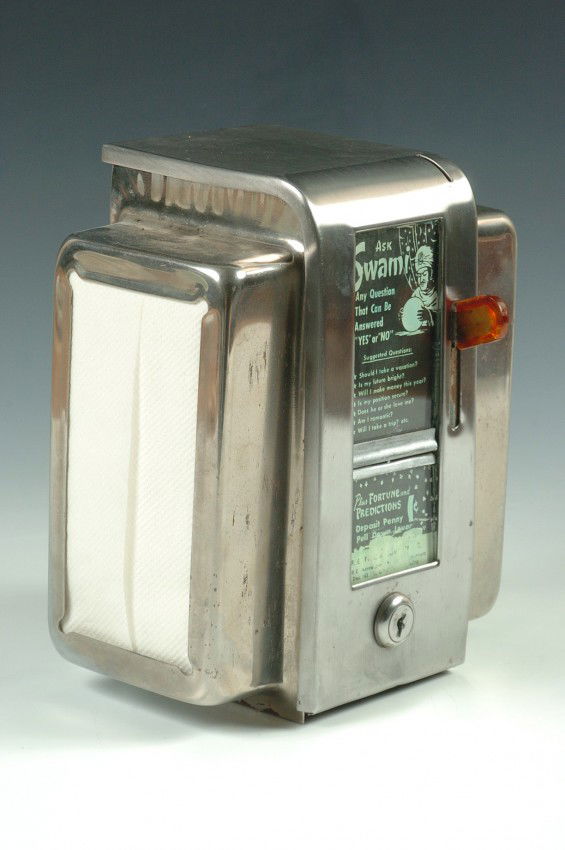 AN ASK SWAMI COIN OP FORTUNE TELLING NAPKIN DISPENSER Lot 41