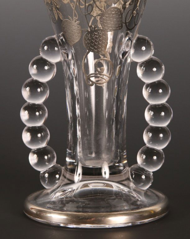 IMPERIAL CANDLEWICK VASE WITH SILVER OVERLAY Lot 38