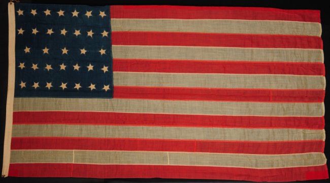 IMPORTANT 33 STAR 1859 AMERICAN FLAG 68 X 120 INCHES : Lot 254