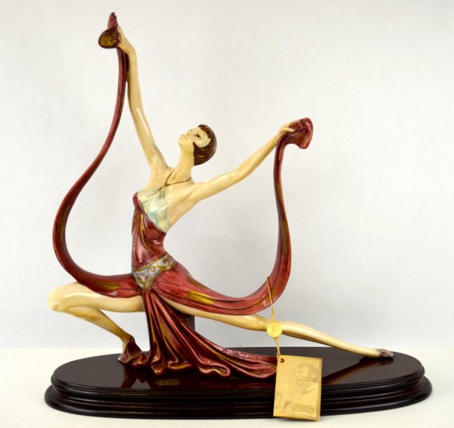 A. Santini Porcelain Sculpture of Art Deco Lady Lot 231