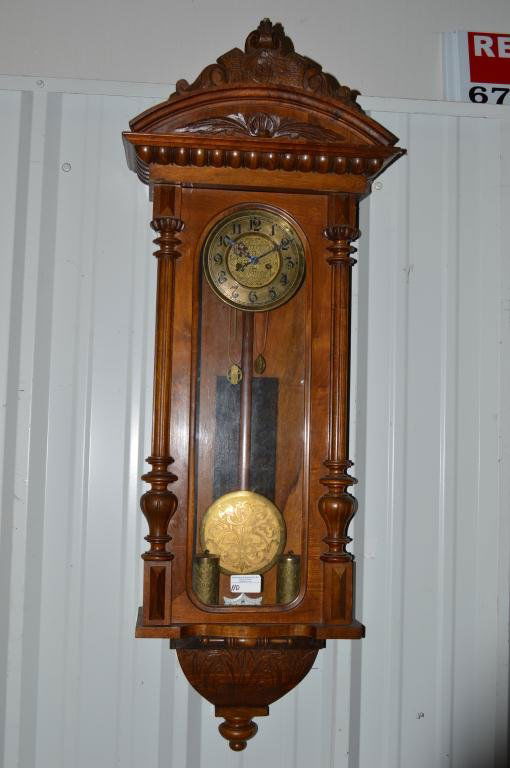 110 GUSTAV BECKER 2 WEIGHT VIENNA REGULATOR CLOCK Lot 110