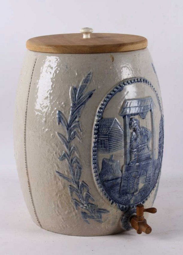 Antique Stoneware Salt Glaze Robinson Water Cooler Lot 99