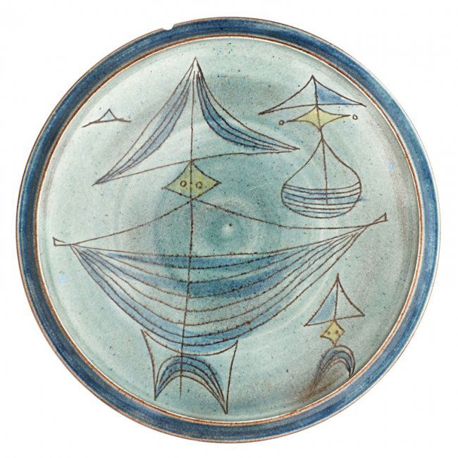 DANIEL RHODES Glazed ceramic plate Lot 551