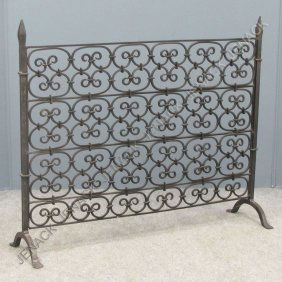 omaha BACH, IRON OSCAR MANNER : Lot antique SCREEN 39 39: WROUGHT chandelier  FIREPLACE OF