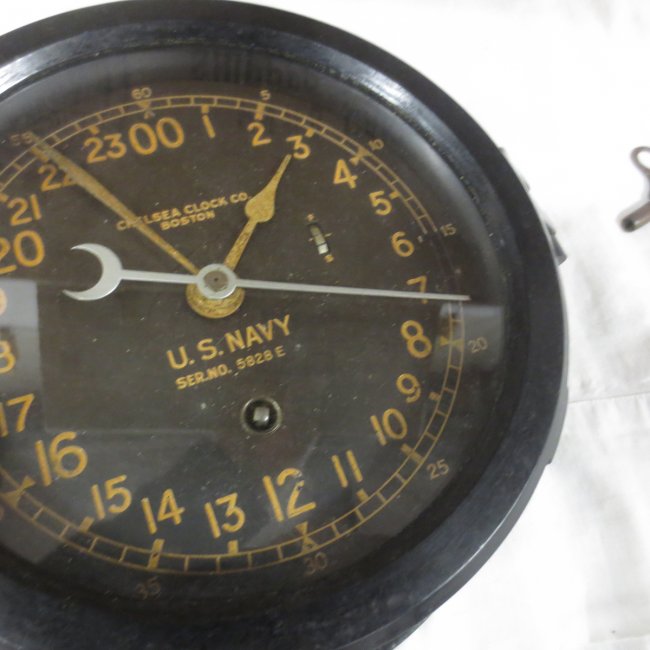 Chelsea Ship's Clock, 24 Hour Dial, with key Lot 18