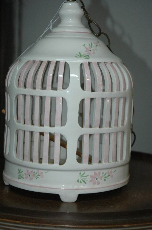 Vintage Ceramic bird Cage Lot 49
