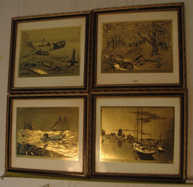 Framed Lionel Barrymore Gold Foil Prints Lot 109