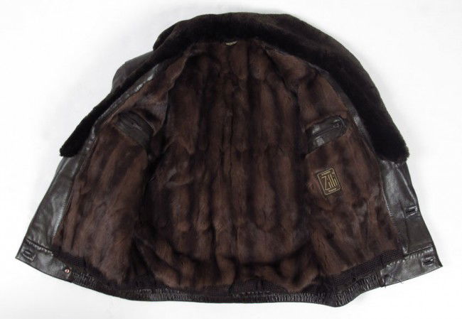 465: ZILLI LUXURY MENS FUR LINED LEATHER JACKET : Lot 465