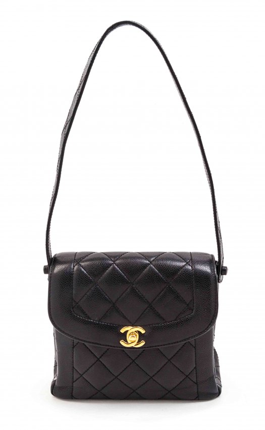 Chanel Black Quilted Leather Bag. 8 x 7 12 x 3