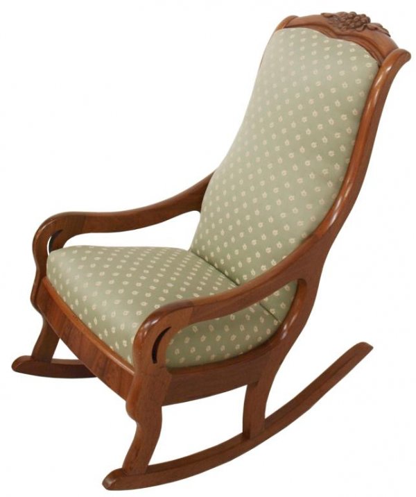 AMERICAN VICTORIAN CARVED WALNUT LINCOLN ROCKER Lot 535