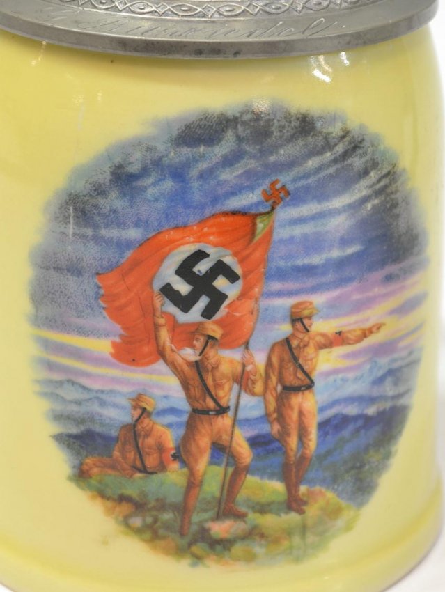 7 (2) GERMAN THIRD REICH MILITARY BEER STEINS, NAZI Lot 7