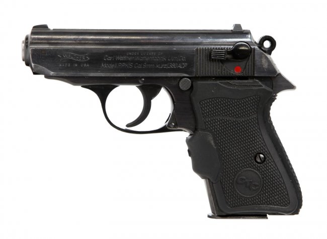 WALTHER PPK/S 9MM PISTOL, CRIMSON TRACE LASER GRIP : Lot 111