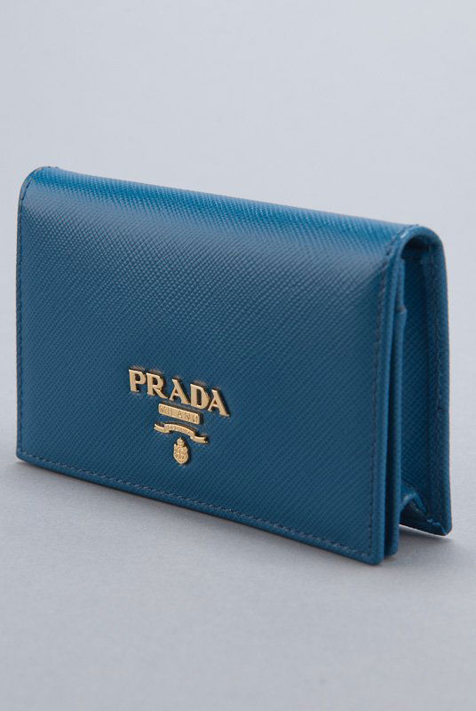 New Prada Cobalt Saffiano Card Holder Wallet : Lot 1050012  