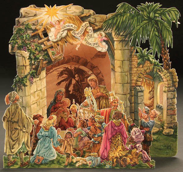 1993 VICTORIAN DIE CUT NATIVITY SCENE circa 1900; thre Lot 1993