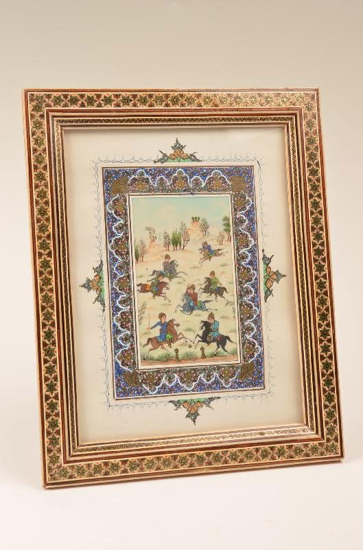Persian miniature painting on ivory. Lot 162