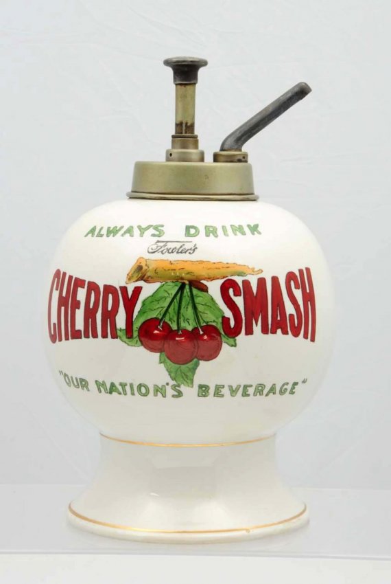 Cherry Smash Classic Ceramic Syrup Dispenser. Lot 1140