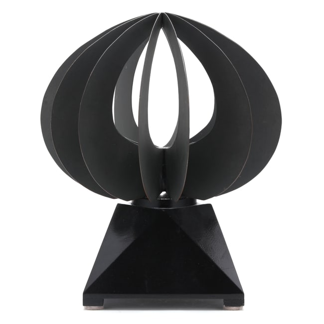 Contemporary Metal Geometric Sculpture with Stand