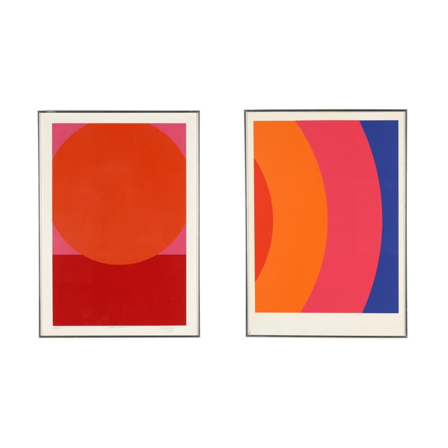 Jo Delahaut (Belgian, 1911-1992),  Rouge - Mauve  /  Austral No. 1  (Two Works)