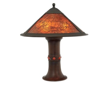 Lillian Palmer (1871-1961), copper and mica table lamp