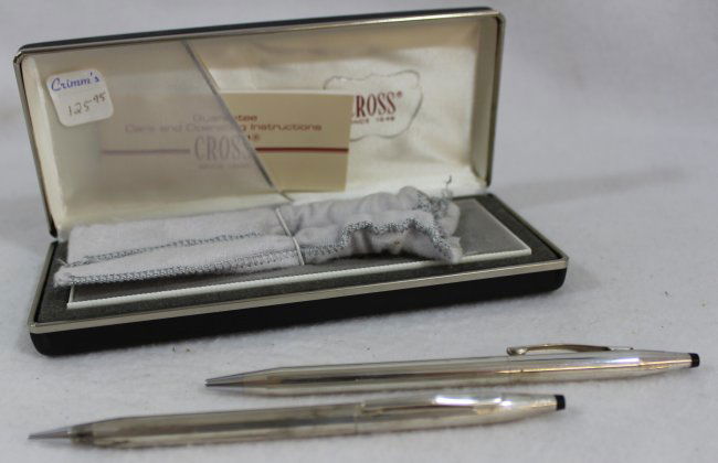 Silver pen and pencil set Clearance