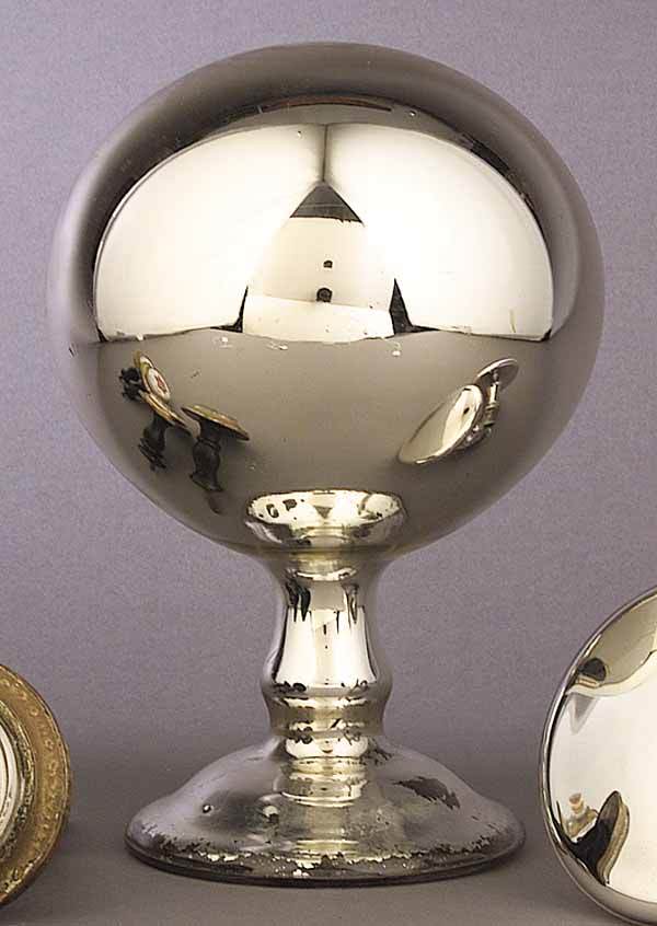 0254 Antique Mercury Glass Gazing Ball Lot 254