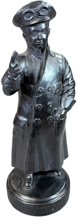 MORGAN & WRIGHT CHAUFFER PLASTER STATUE