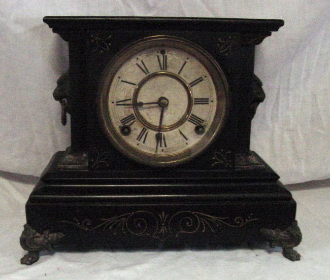 1882 Ansonia Cast Iron Mantle Clock : Lot 305