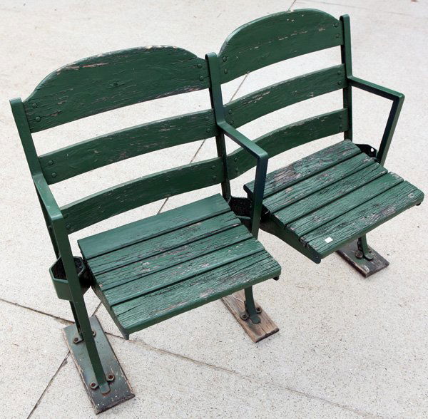 Original Detroit Tiger Stadium Double Green Seat Lot 159 