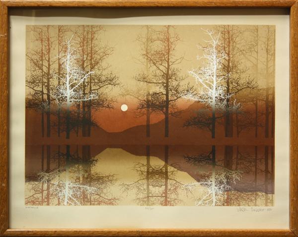 351: Serigraph, Virgil Thrasher, Moonrise : Lot 351