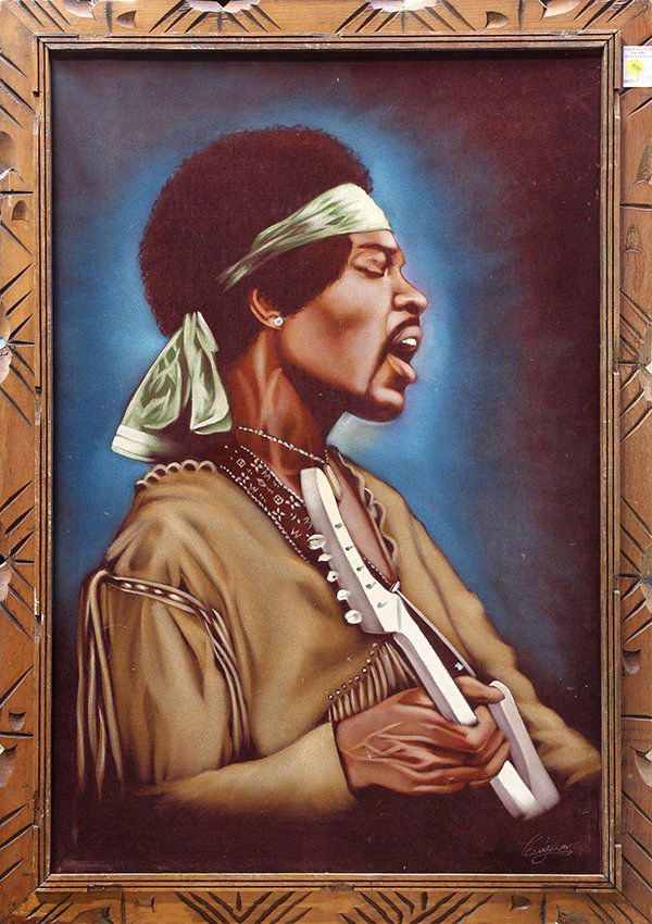 Velvet Painting, Jimi Hendrix, 20th century Lot 4351