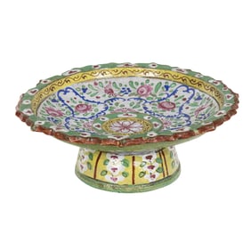 A Thai Bencharong stem plate