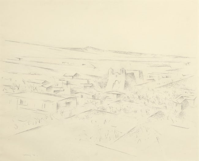 Andrew Dasburg, Untitled (New Mexico Landscape with Church), 1976