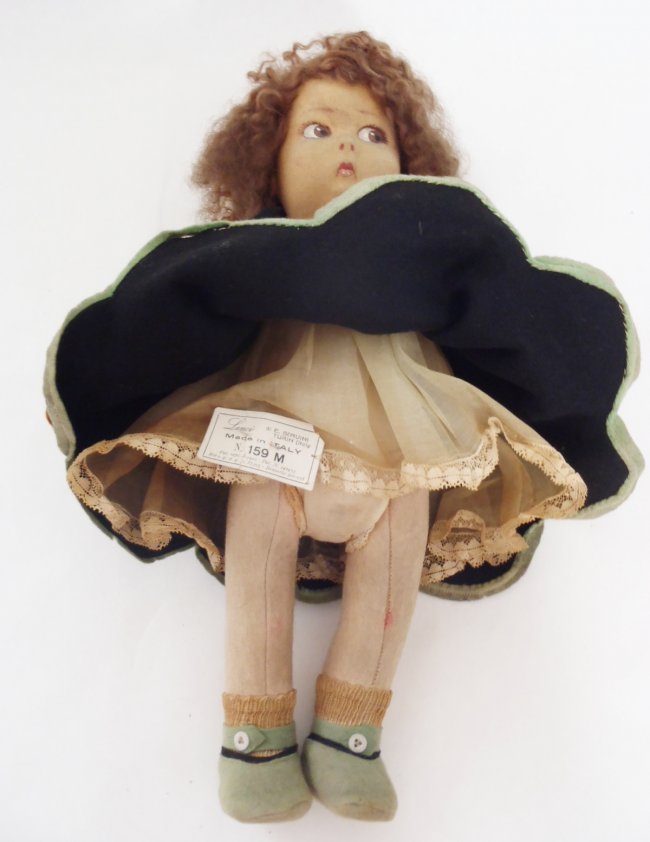 ORIGINAL LENCI CLOTH DOLL MOVEABLE JOINTS N.159M PAT Lot 33