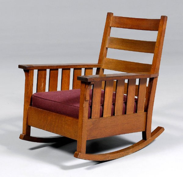 8: Gustav Stickley rocking chair, : Lot 8