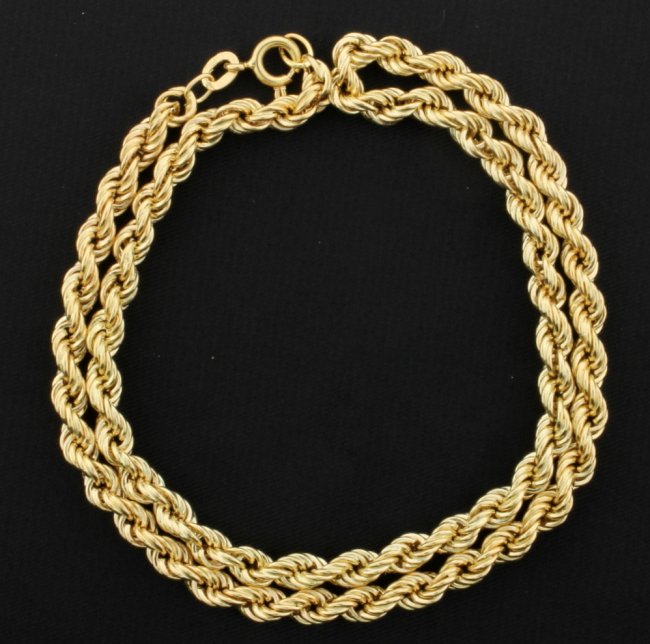 14k Yellow Gold 15 Inch Rope Chain Lot 3743