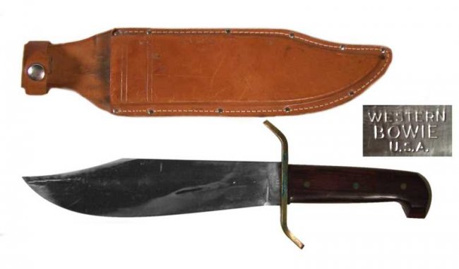 Large Western Bowie Knife & Sheath 9.25