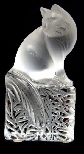 625 Lalique Crystal Cat Lot 625