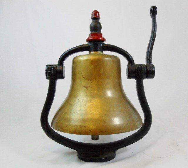 Brass Locomotive Bell on Cast Iron Bracket : Lot 4