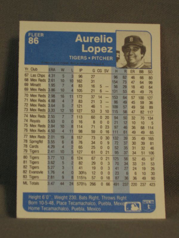 020431: 1984 DETROIT TIGERS BASEBALL CARDS, TOPPS : Lot 20431