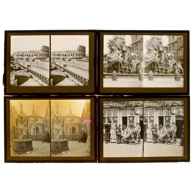 18 Stereo Slides (13 X 18) By Victor Selb, 1897