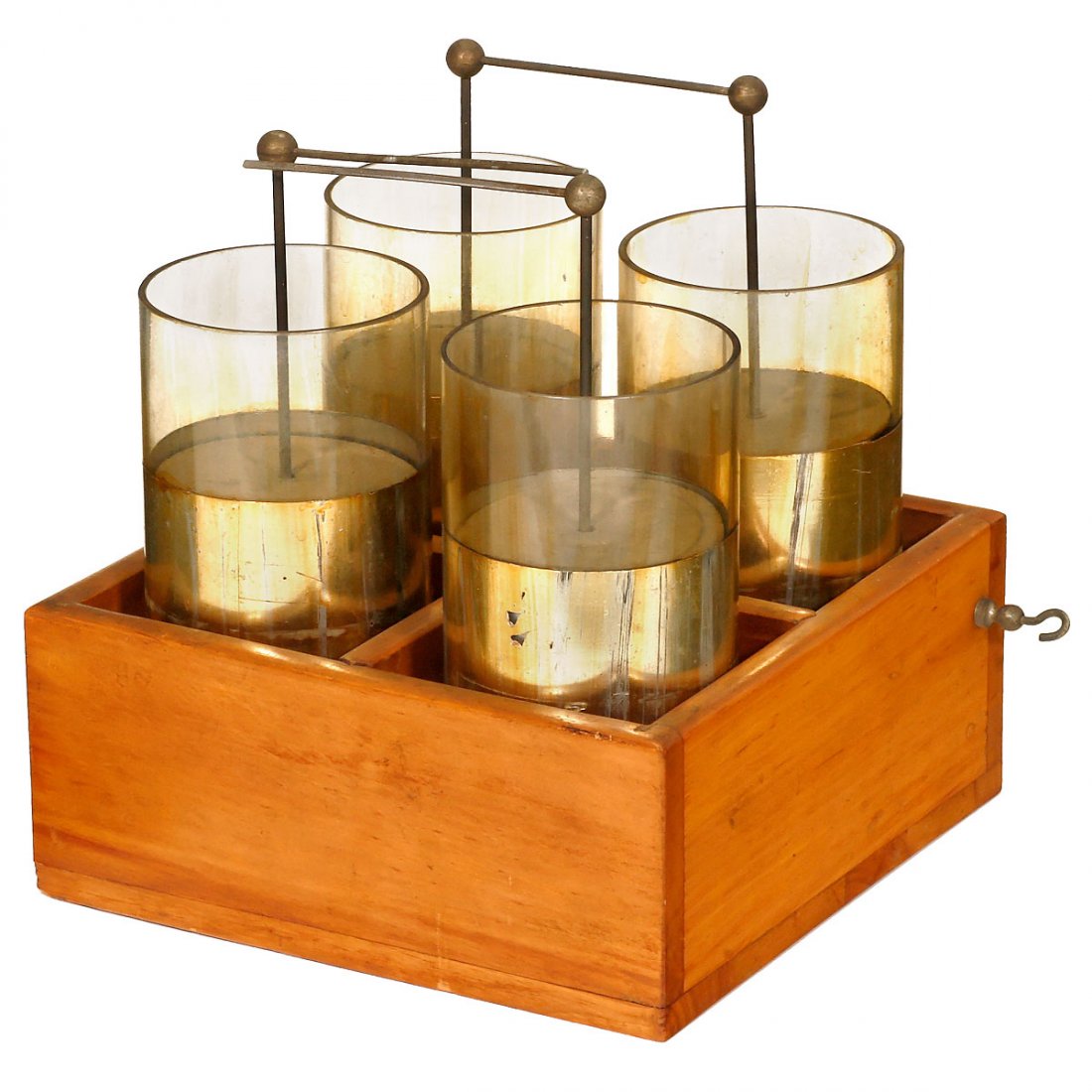 battery of 4 leyden jars, c. 1910