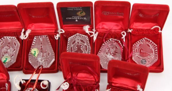 waterford 12 days of christmas full ornament set lot 69003 waterford 12 days of christmas full ornament set lot 69003