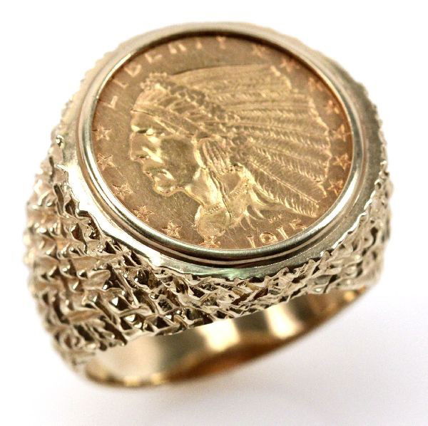1915 US GOLD 2 5 DOLLAR INDIAN HEAD COIN RING Lot 5261 1915 US GOLD 2 5 DOLLAR INDIAN HEAD COIN RING Lot 5261