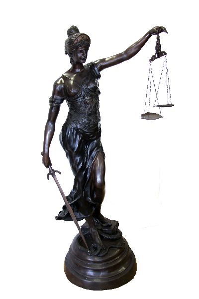 L. STEINER BRONZE BLIND JUSTICE SCULPTURE : Lot 4445