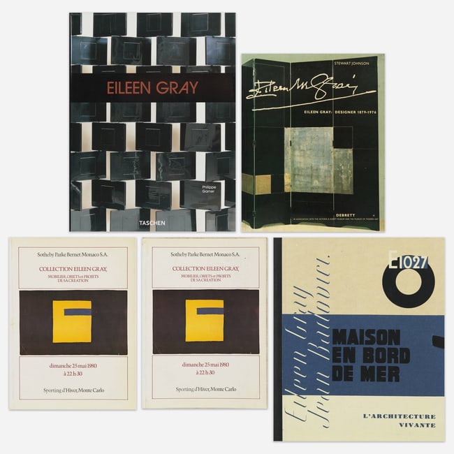 Eileen Gray monographs and catalogs, five