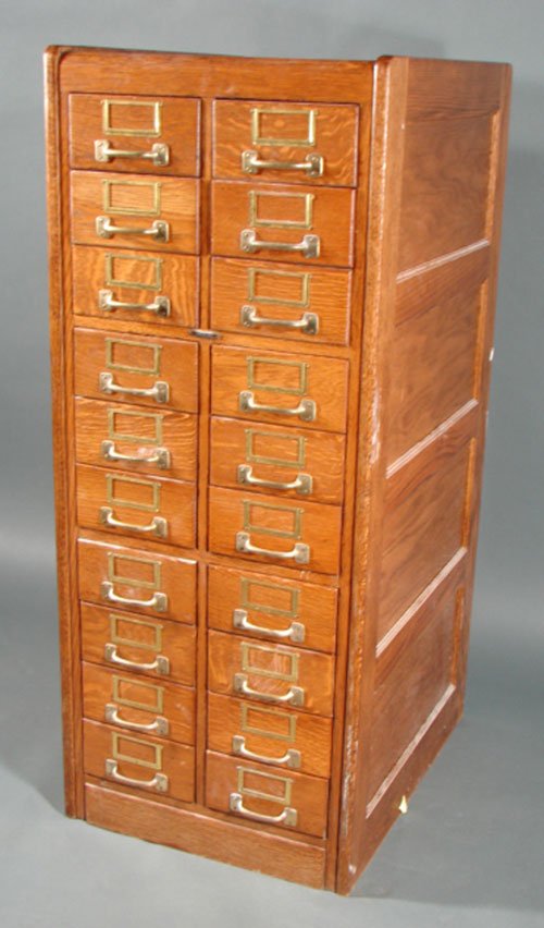 1240 Remington Rand oak card file Lot 1240