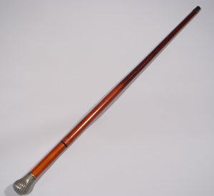 1015: Antique Stiletto Cane Walking Stick with silver : Lot 1015