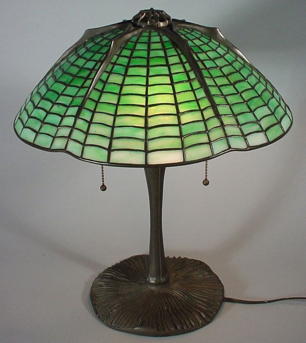 55 &quot;Tiffany Studios&quot; Signed Spider web Lamp Lot 55